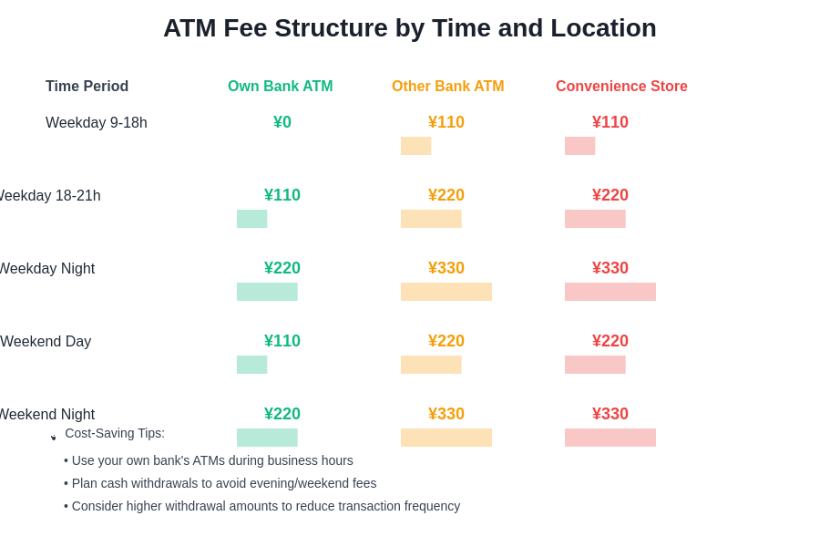ATM Fees Comparison Chart