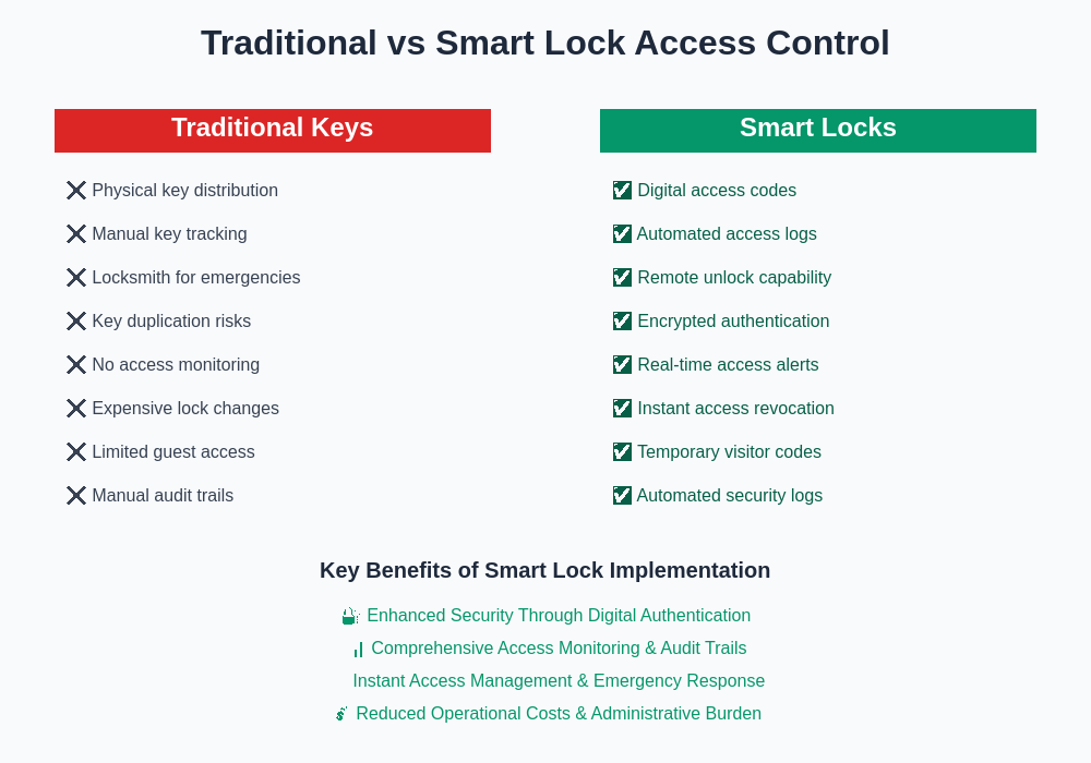 Traditional vs Smart Lock Access Control
