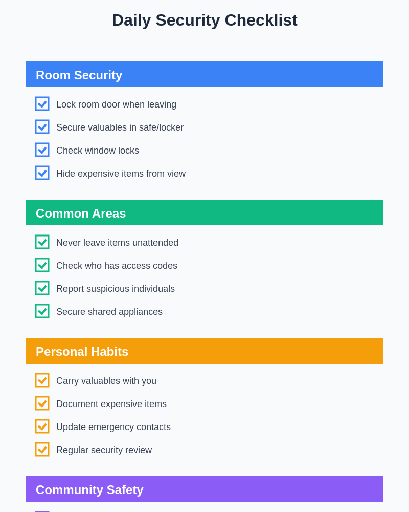 Daily Security Checklist