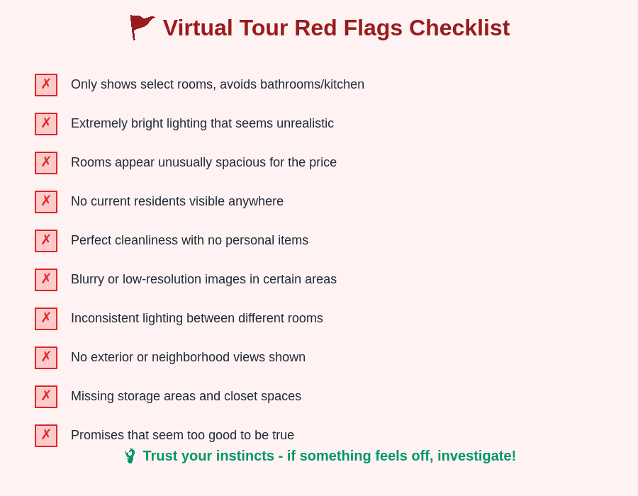 Virtual Tour Red Flags Checklist