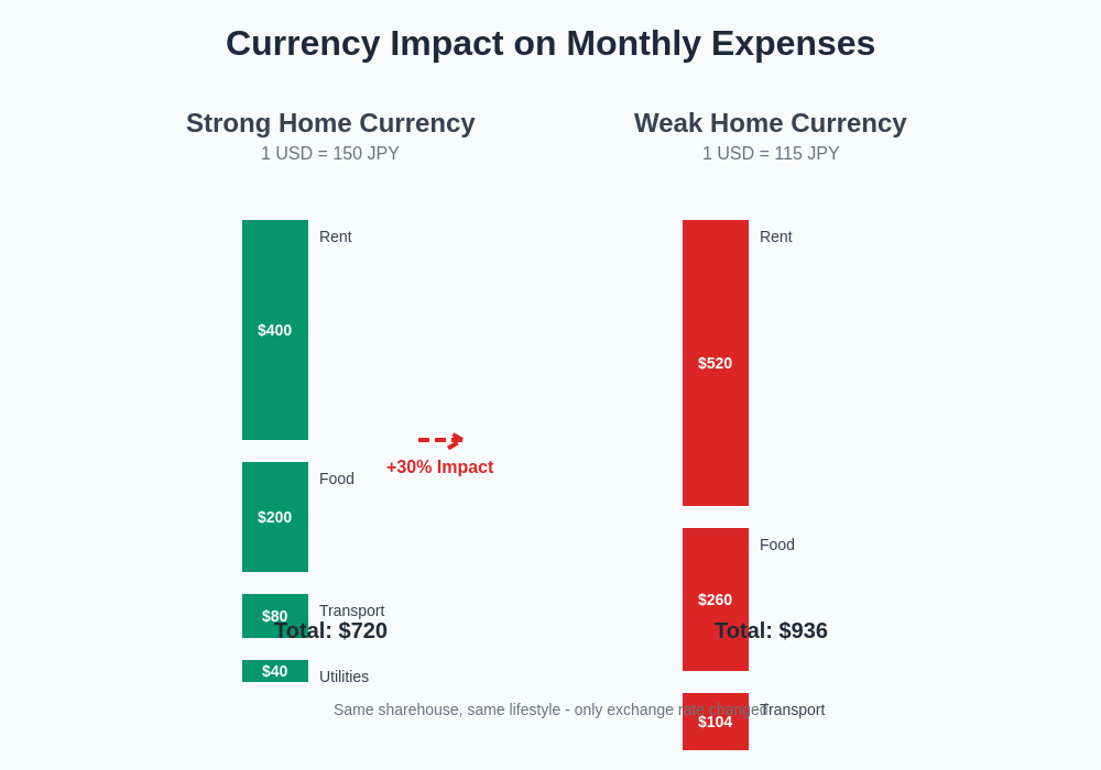 Currency Impact on Monthly Expenses