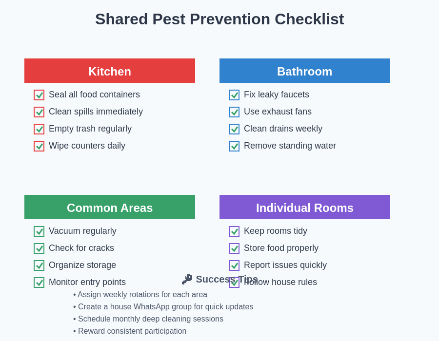 Pest Prevention Checklist