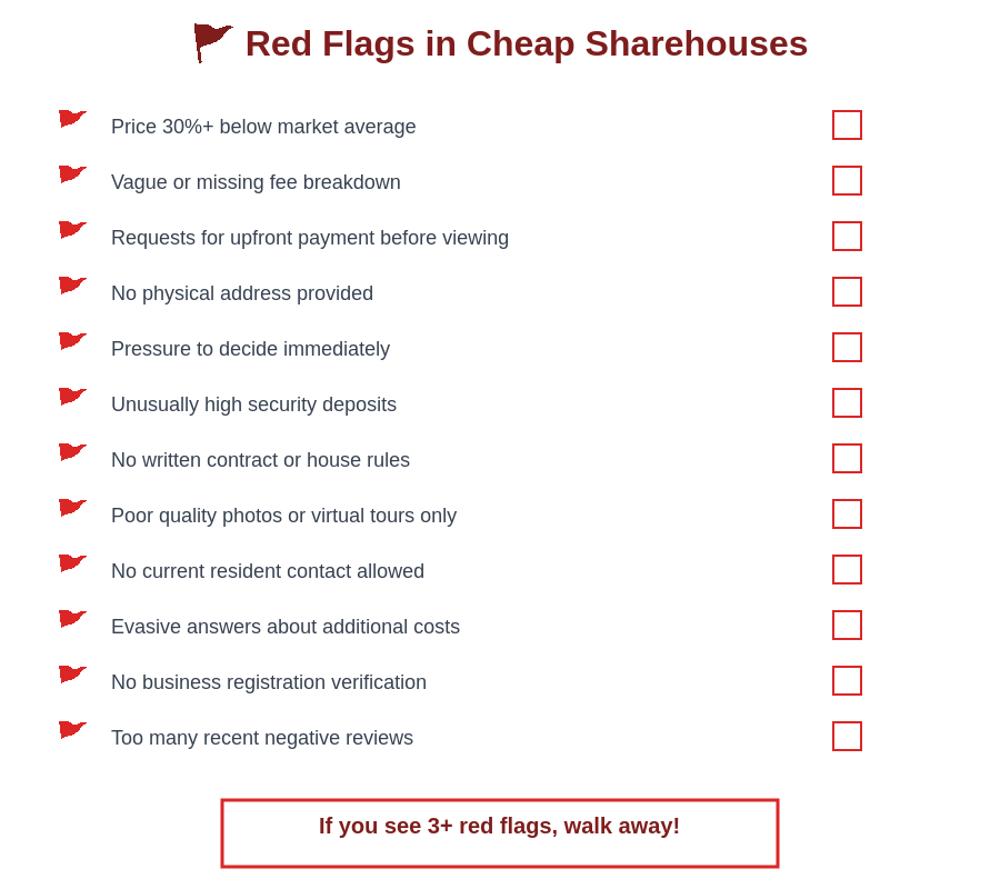 Red Flags Checklist